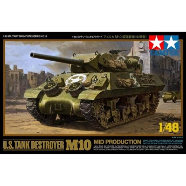 Maquette véhicule militaire : Char Us M10 Mid Production - Tamiya-32519