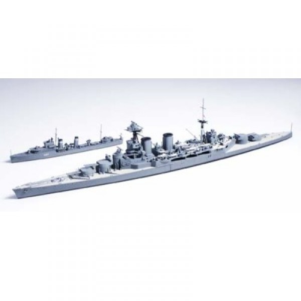 Maqueta de barco: Capucha de crucero de batalla británico y destructor de clase E - Tamiya-31806