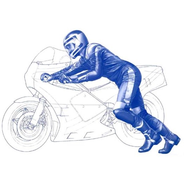 Figurine pilote moto GP Départ 1/12 - Tamiya-14124