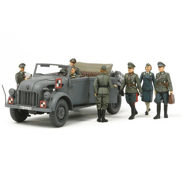 Figurines 2ème Guerre Mondiale : Etat major et Steyr 1500A - Tamiya-25149