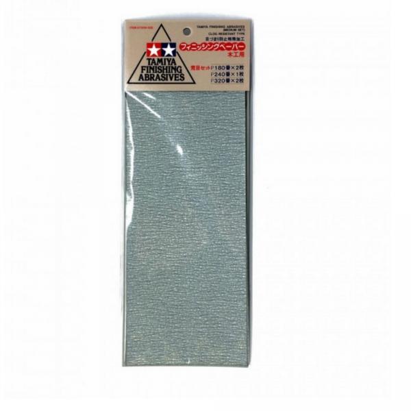 Accessoire maquette : Jeu de papier abrasif moyen - Tamiya-87009