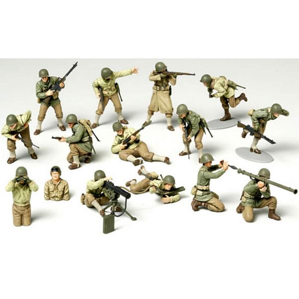 Figurines 2ème Guerre Mondiale  : Set Infanterie Américaine - Tamiya-32513