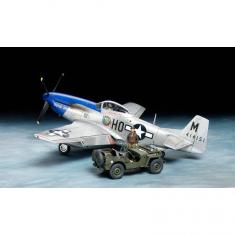Military model set: P-51D Mustang and 1/4 ton Light Vehicle