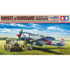 Maqueta de avión y coche militar: Nakajima Hayate y Kurogane