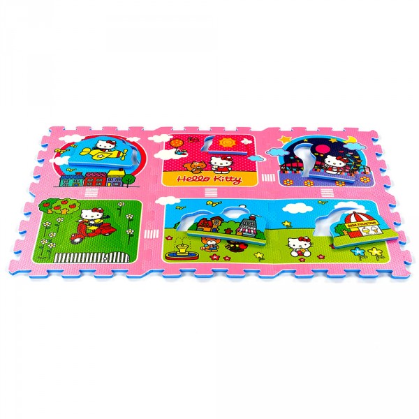 Tapis puzzle Hello Kitty Jardin : 6 pièces - Tatamiz-HK.S0.6D1-32.10