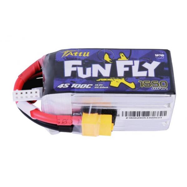 Accu Tattu Funfly Series 1550mAh 14.8V 100C 4S1P XT60 - TA-FF-100C-1550-4S1P