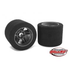 Team Corally - Attack foam tires - 1/8 Circuit - 37 shore - Rear - Carbon rims (2)