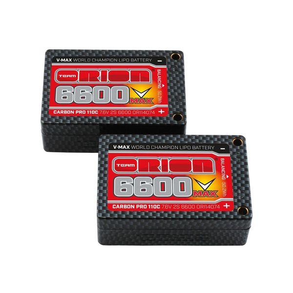 Carbon Pro V-Max LiPo 6600 110C 7.6V 2S Saddle Pack Tubes - ORI14074