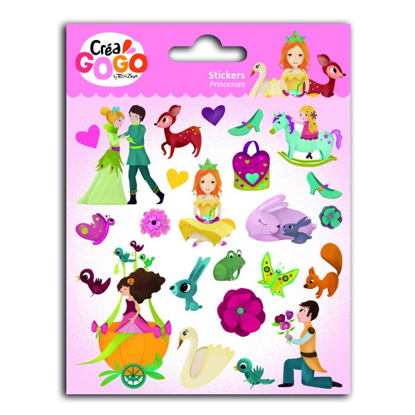 Stickers Princesse : 1 planche Puffy - TeoZina-CDZ01