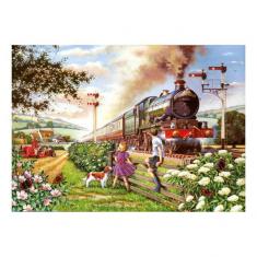 Castorland "Green Locomotive" 30-Piece Jigsaw Puzzle For Kids Ages 4+ - 12.6"x9.06" Finished Size