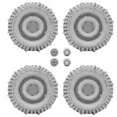 1/16 Kit WW II Willys Jeep wheels with tire chains