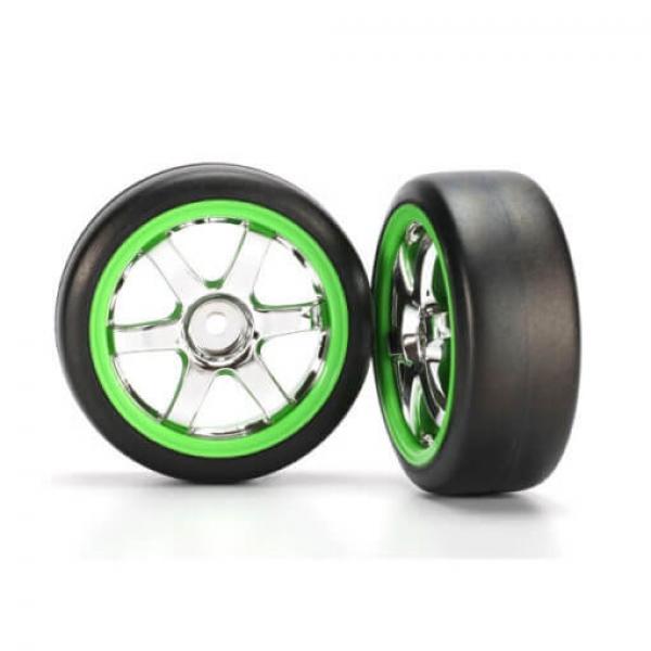 Roues Montees Collees Slick Gymkhana 1.9 Jantes Vertes (2) - TRX7375