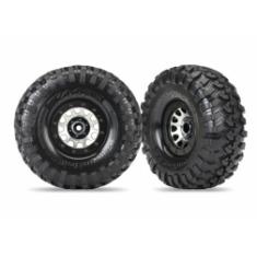 Traxxas Pneus et roues assemblés collés (roues TRX-4 satin beadlock pneus Canyon Trail 4.6x1.9") (2)