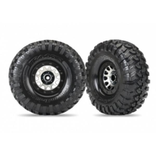 Traxxas Pneus et roues assemblés collés (roues TRX-4 satin beadlock pneus Canyon Trail 4.6x1.9") (2) - TRX8172