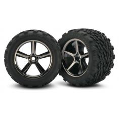 Tires and wheels, assembled, glued (Gemini black chrome wheels, Talon tires, foam inserts) (2)