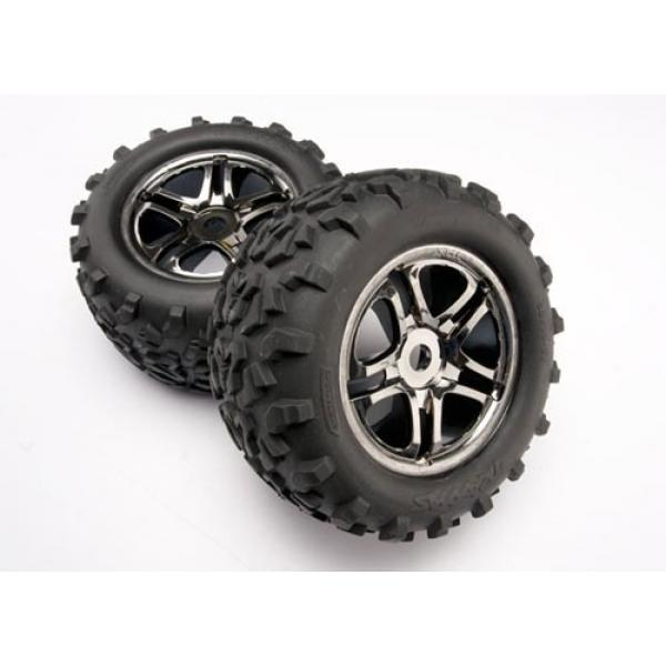 Roues montées collées jantes chromées noires - Maxx - TRX4983A