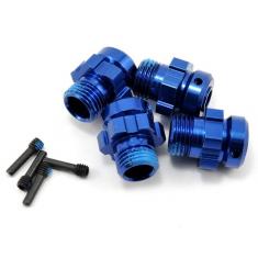 Hexagones De Roues + Ecrous 6061-T6 Alu Anodises Bleu Xo-1