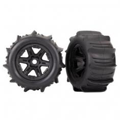 Roues Montees Collees E-Revo 2 Pneus Pelle (2) - Traxxas