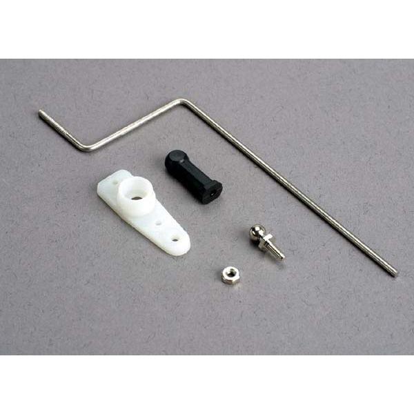 Steering Rod/ Plastic Rod End/ Chrome Threaded Ball & Nut/ Servo Horn - TRX3825