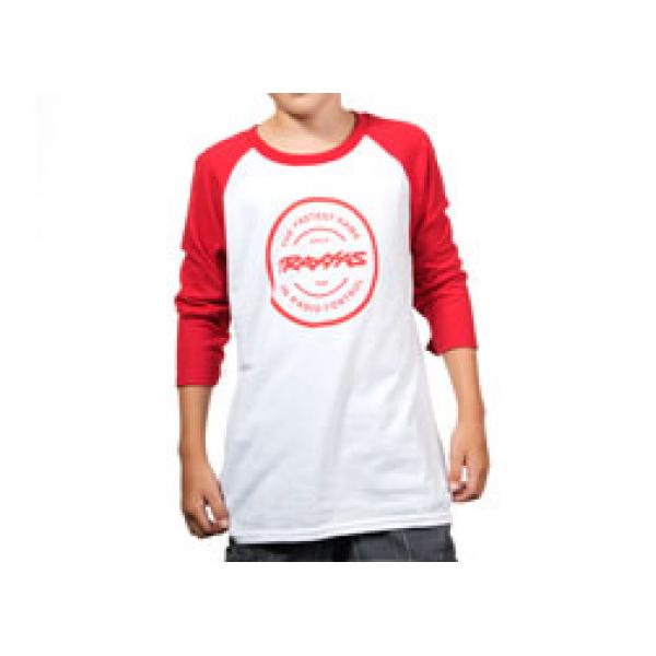 T-Shirt Traxxas Raglan Blanc/Rouge Jeune L - TRX1396-L