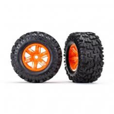 Roues Montees Collees X-Maxx 8S Oranges (2) - Traxxas