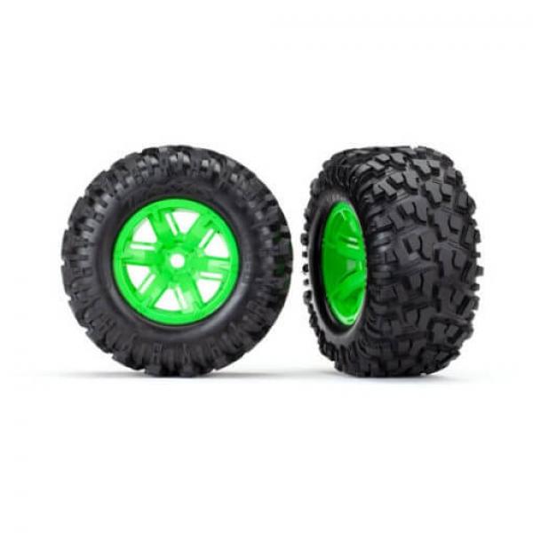 Roues Montees Collees X-Maxx 8S Vertes (2) - Traxxas - TRX7772G