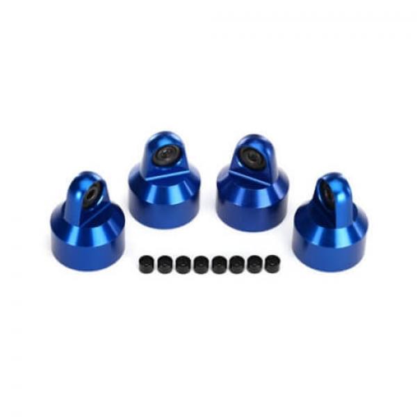 BOUCHONS D'AMORTISSEUR GTX ALU ANODISES BLEU X-MAXX TRAXXAS - TRX7764A