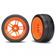 Pneus + Jantes Arriere Orange 1,9 (2) - Traxxas