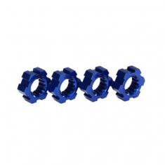 HEXAGONES DE ROUES ALU ANODISES BLEU (4) X-MAXX TRAXXAS