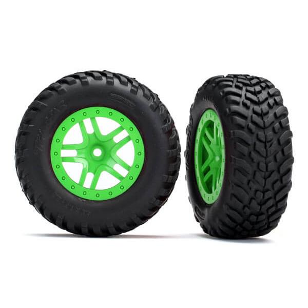 Pneus +  Jantes  Sct Vert (2)  (4Wd F/R, 2Wd Ar) - Traxxas - TRX5892G