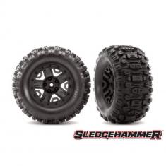 ROUES MONTEES COLLEES NOIRES SLEDGEHAMMER X2