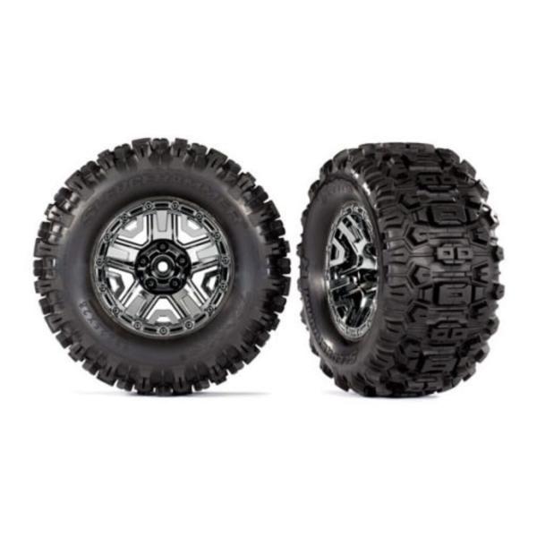 ROUES MONTEES COLLEES CHROMEES - Traxxas-9072