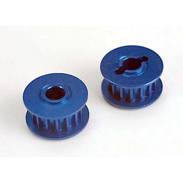 Poulies 15 Dents Avant/Arriere (2) Allege En Alu Anodise Bleu - TRX4395X