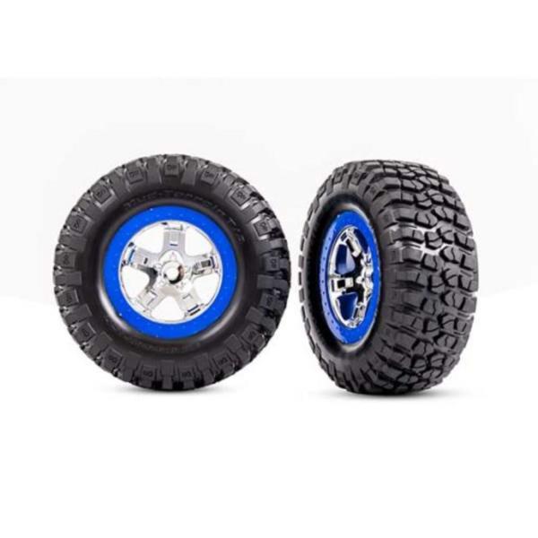 ROUES MONTEES COLLEES BF GOODRICH BLEUES POUR 4X4 AV/ARR 4X2 ARR (2) - Traxxas-5867A