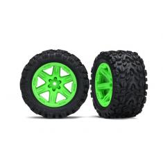 Roues Montees Collees  Rxt Vertes Talon X2 - Electrique Arriere - Traxxas