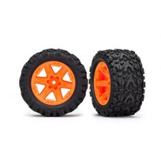 Roues Montees Collees  Rxt Oranges Talon X2 - Electrique Arriere - Traxxas