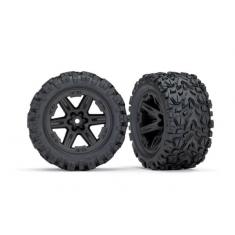 Roues Montees Collees  Rxt Noires Talon X2 - Traxxas