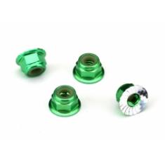 Traxxas Ecrous Nylstop Epaules 4Mm Anodises Vert (4)