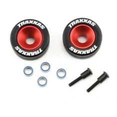 Roues Alu Anodisees Rouge Pour Barre Wheelie Bar (2)