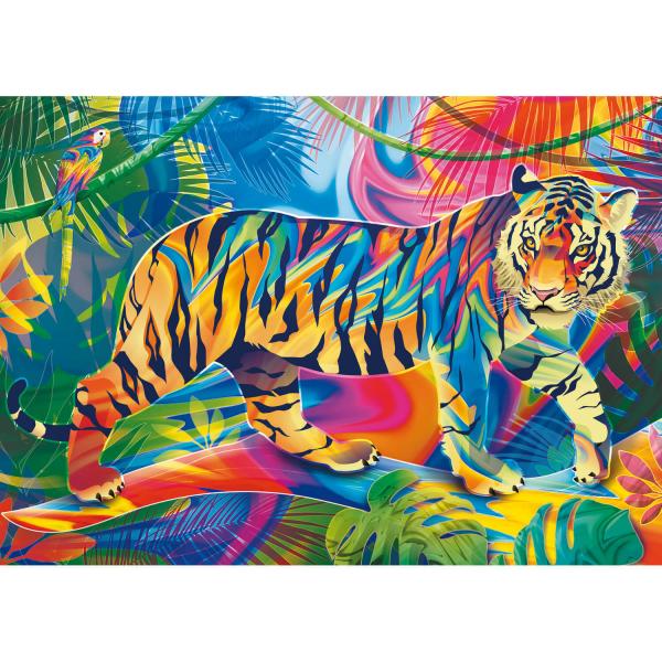 500 piece puzzle : Unlimited Fit Technology :  Tiger Encounter - Trefl-37453
