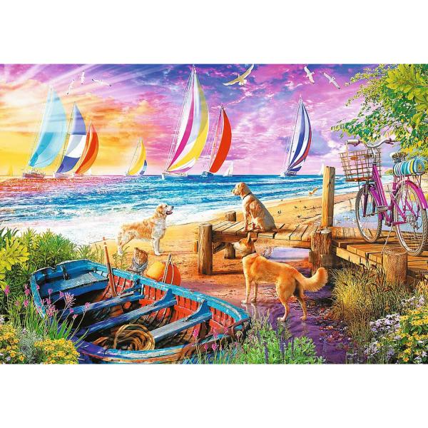 1000 piece Puzzle :  Unlimited Fit Technology : Sailboats View - Trefl-10697