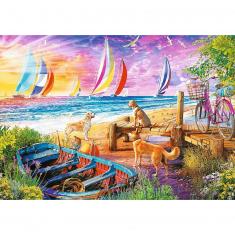 Puzzle 1000 Pièces Tête De Mort Pirate – 50x75 Cm, En Bois, Avec Affiche Et Zones Codées, Dès 12 Ans