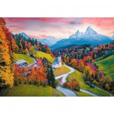 Puzzle 1000 pièces :  Unlimited Fit Technology : Au pied des Alpes, Bavière, Allemagne