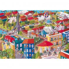 1000 piece puzzle : Unlimited Fit Technology :  Sneaky Peekers: Paris, France