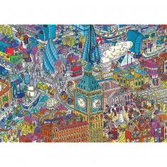 Puzzle 1000 pièces : Technologie Unlimited Fit - EYE-SPY Time : Voyage Londres, Royaume-Uni