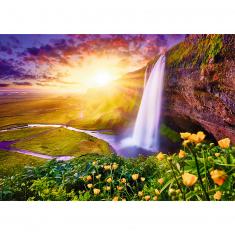 1000 piece puzzle :  Unlimited Fit Technology :  Seljalandsfoss Waterfall, Iceland 