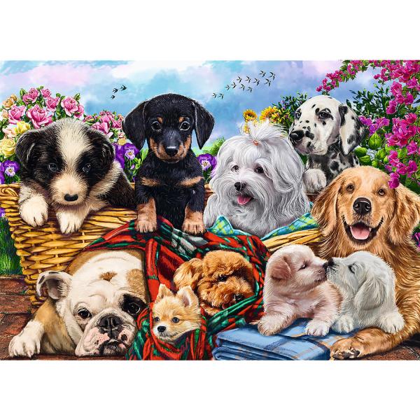 500-teiliges Puzzle: Unlimited Fit Technology: Lazy Doggies - Trefl-37464