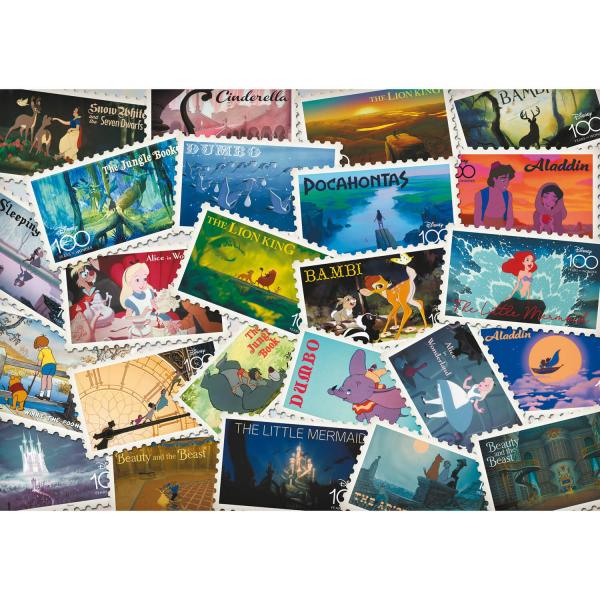 1000 piece puzzle : Unlimited Fit Technology :  Disney Stamps Collection - Trefl-10760