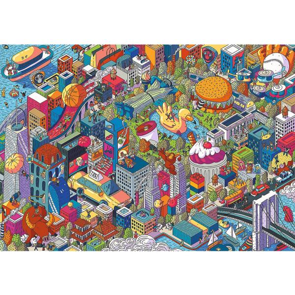Puzzle de 1000 piezas: Tecnología de ajuste ilimitado: Ciudades imaginarias: Nueva York, EE. UU. - Trefl-10708
