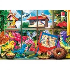 Puzzle 1000 Premium Plus: Tea Time: Die Welt der Vögel